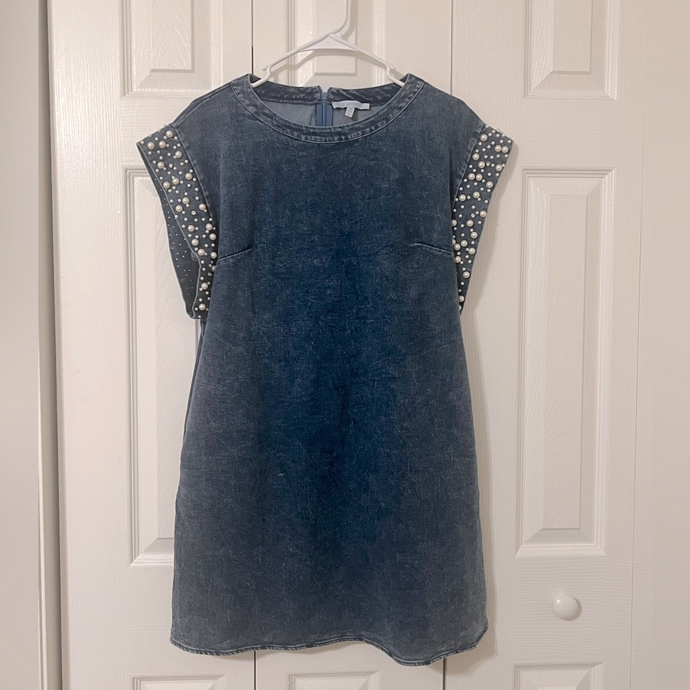 Beautiful embellished denim mini dress